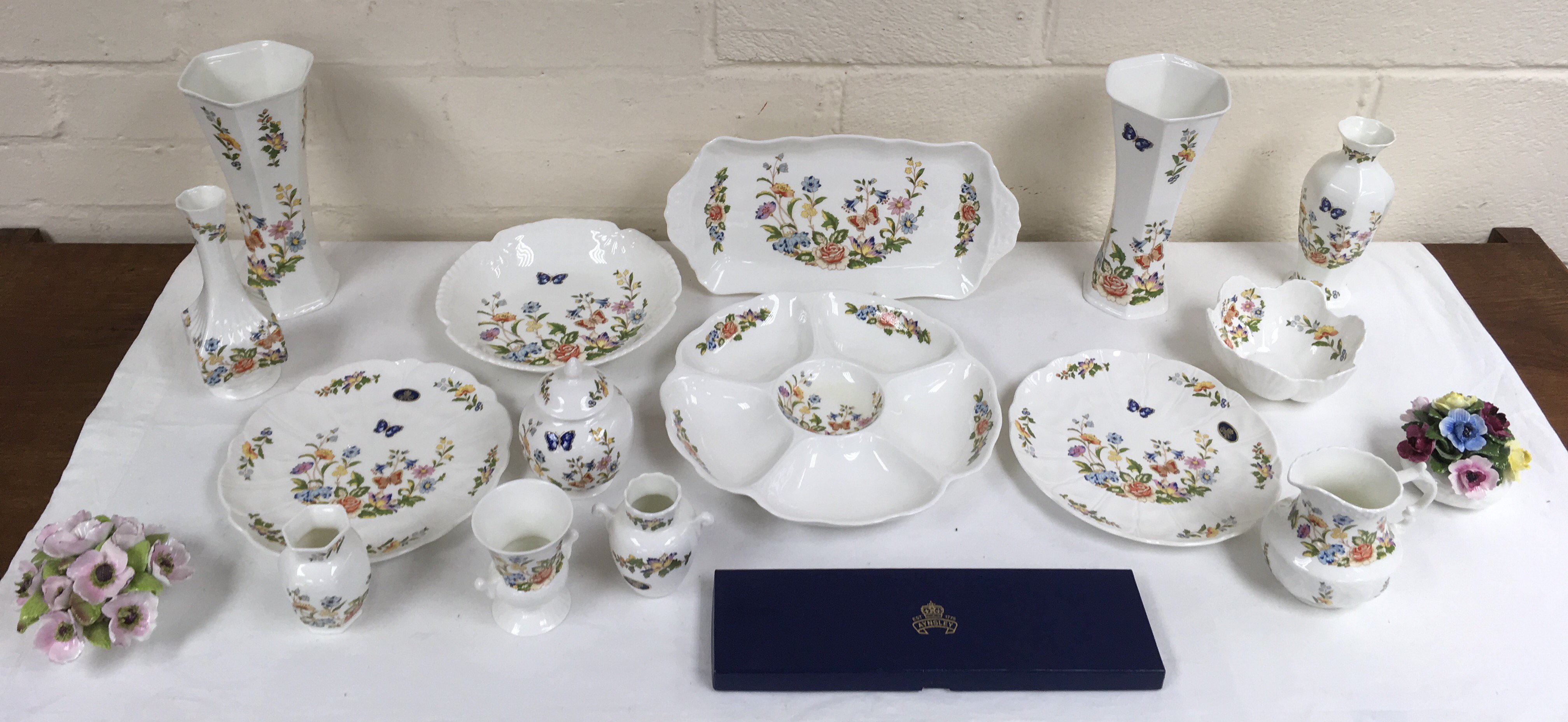 A collection of various Aynsley china