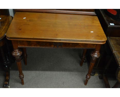 A French late 189th century card table on fluted legs