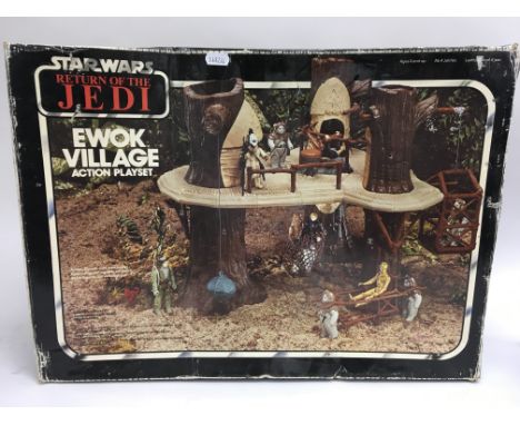 A boxed vintage Star Wars Ewok village playset.