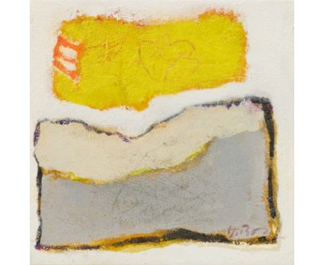 Hein Bohlen1946 Oldenburg - lebt und arbeitet in Varel - "Two Forms" - Mischtechnik/Karton. 20,1 x 20,1 cm. Sign. r. u.: H. B