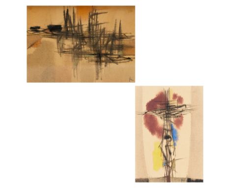 Hans Jaenisch1907 Eilenstedt - 1989 Nebel auf Amrum - Komposition - Aquarell/Papier. 10,5 x 14,8 cm. Monogr. r. u.: Jae. Unte