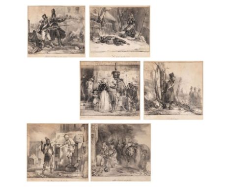 Nicolas-Toussaint Charlet1792 Paris - 1845 Paris - Konvolut sechs Grafiken - Je Lithografie/Papier. Von 12,7 x 16,9 cm bis 17