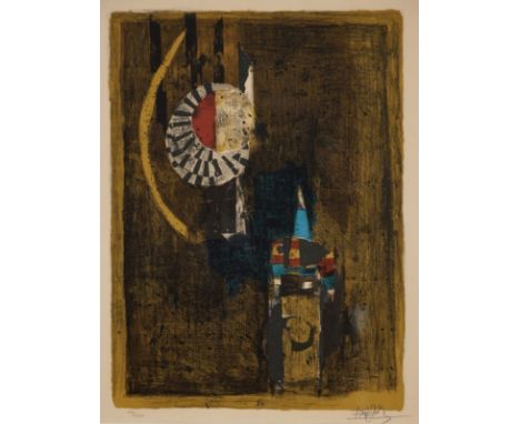 Johnny Friedlaender1912 Pleß - 1992 Paris - aus "Fleurons" - Farbradierung/Papier. 89/200. 38,6 x 28,2 cm, 42,1 x 32 cm (Pass