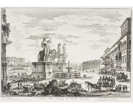 Giovanni Battista Piranesi1720 Venedig - 1778 Rom - "Veduta della Piazza di Monte Cavallo" (aus Folge: Vedute di Roma) - Radi