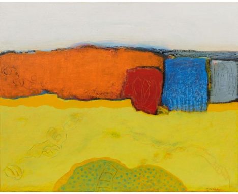 Hein Bohlen1946 Oldenburg - lebt und arbeitet in Varel - "Ohne Titel" Sept. 2018 - Mischtechnik/Lwd. 80,3 x 99,4 cm. Sign r. 