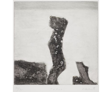 Valentin Oman1935 St. Stefan bei Villach - "Torso" - Carborundum-Radierung/Bütten. 43/45. 29,6 x 29,9 cm, 34 x 33,3 cm (Passe