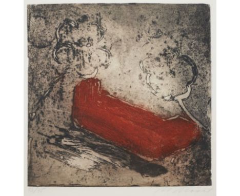 Maria Moser1948 Frankenburg - "Blühender Rost" - Aquatinta, Kaltnadel/Papier. 13/45. 30 x 30 cm, 47 x 45,5 cm. Sign. r. u.: M