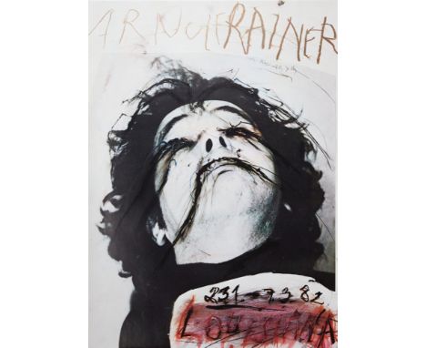 Arnulf Rainer1929 Baden bei Wien - "ARNULF RAINER" - Farboffset (Ausstellungsplakat)/Papier. 86 x 61,5 cm. Von Hand sign. r. 