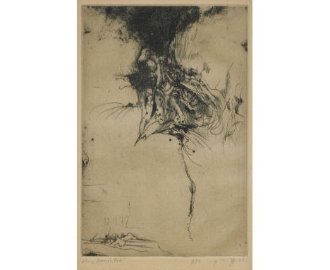 Horst Janssen1929 Hamburg - 1995 Hamburg - "Selbst" zu Hannos Tod, 1972 - Radierung/Papier. Probedruck. 22 x 15 cm, 25 x 18 c