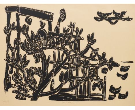Herbert Pridöhl1907 Berlin - 1984 Baden-Baden - "Positano" - Holzschnitt/Papier. 12/25. 49 x 64 cm (Passepartoutausschnitt). 