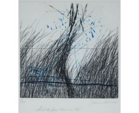 Johannes Haider1954 Eisenstadt - 2014 Oslip - Fünfzehn Jahre Kunst im Tal" - Farbradierung/Papier. 7/50. 19,5 x 19,8 cm, 24,5