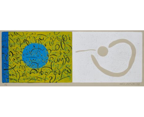 Hein Bohlen1946 Oldenburg - lebt und arbeitet in Varel - "Ohne Titel" - Farbholzschnitt/Bütten. E. A. 22,9 x 59,8 cm, 49,8 x 