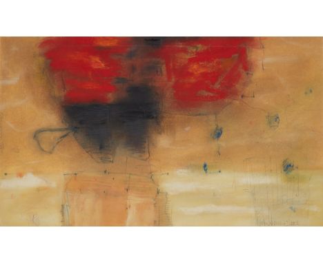 Armin Weinbrenner1965 Siegen - Ohne Titel, 2001 - Mischtechnik/Bütten. 30 x 50,9 cm, 31,8 x 52,5 cm (Passepartoutausschnitt).
