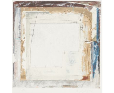 Udo Achterholt1952 Münster - Ohne Titel - Farbserigrafie/Papier. 28/45. 30 x 30 cm, 34 x 33 cm (Passepartoutausschnitt). Sign