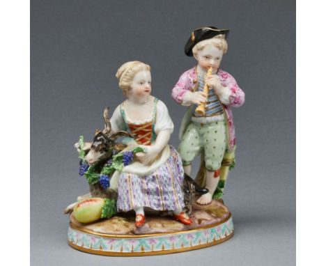 Allegorische Figurengruppe - Der HerbstKönigliche und Staatliche Porzellan Manufaktur, Meissen 1850-1924. Porzellan, weiß, gl
