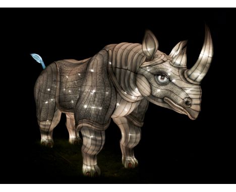 A hand crafted Chinese silk lantern in the form of a Rhinoceros.
The lantern stands 210 cm tall with a length of 325 cm.
Cons