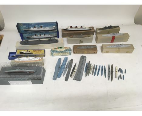 Included is a large assortment of model boats, a number of which are Triang Minic and also included is a boxed dinky ship.