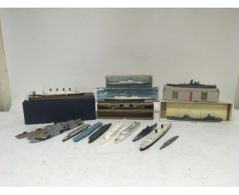 Included are a number of model boats including a model of the titanic and also Triang Minic, Dinky and matchbox models are pr