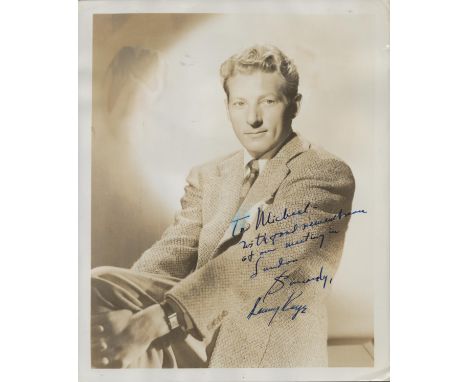 Danny Kaye signed 10x8 inch sepia vintage photo dedicated. Good condition. All autographs are genuine hand signed and come wi