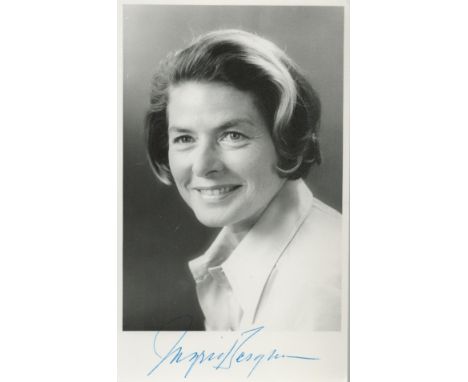 Ingrid Bergman signed 7x4 inch black and white vintage photo. Good condition. All autographs are genuine hand signed and come