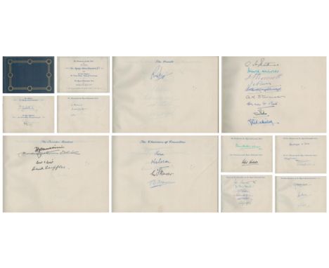 Queen Elizabeth II multi signed vintage 1957 RAC visitors book includes rare signatures such as Queen Elizabeth II, Prince Ph
