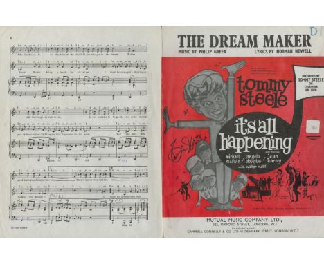 Tommy Steele English Entertainer Signed Vintage Sheet Music 'The Dream Maker'. Good condition. All autographs are genuine han