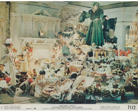 Albert Finney signed "Scrooge" vintage colour lobby card 71/2 10x8 inch. Good condition. All autographs are genuine hand sign