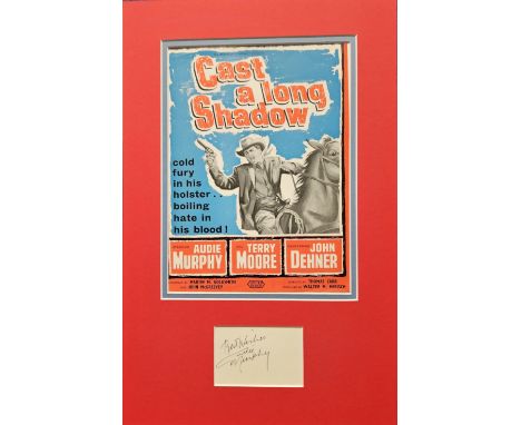 Audie Murphy American Soldier & Actor Signed Vintage Album Page With 12x18 Mounted Photo Display. Good condition. All autogra