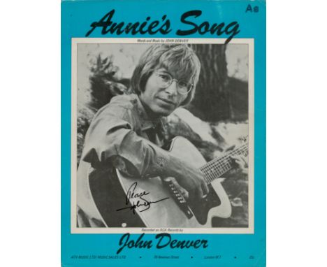 John Denver American Singer And Songwriter Signed Vintage Sheet Music 'Annie's Song'. Good condition. All autographs are genu