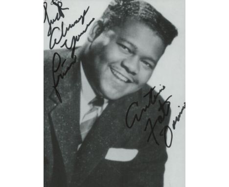 Fats Domino signed 6x5 inch black and white vintage photo. Good condition. All autographs are genuine hand signed and come wi