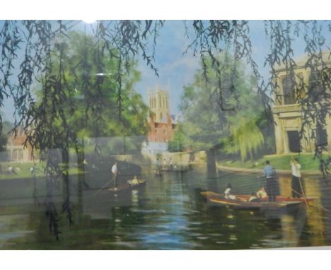 After David ShepherdColour print"The Backs, Cambridge", signed in pencil, 40cm x 55cm After David ShepherdColour print"King's