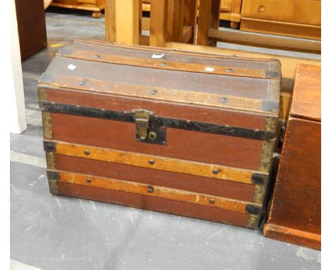Dome-topped trunk and a stained pine dome-topped trunk (2) 