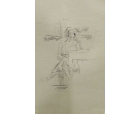 Walter Richard Sickert (1860-1942) Pencil sketch "Tutorial at Manchester School of Art", provenance on label verso, 17cm x 11