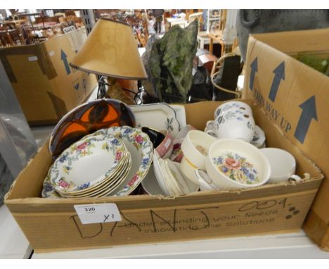 Poole pottery dish, Booths 'Flora Dora' dessert set and other assorted ceramics (1 box) 