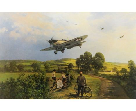After Geoff Nutkins Two limited edition colour prints  "Victory over Kent", signed in pencil and numbered 507/525, also signe