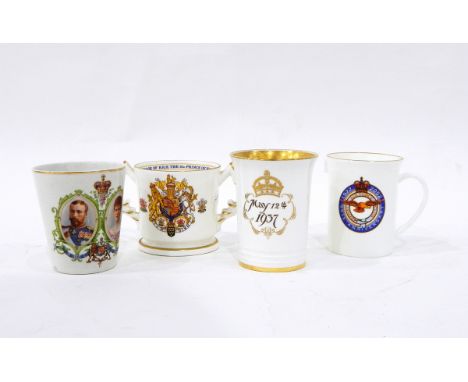 Hammersley 1953 coronation commemorative loving cup, a pair of Mintons Edward VIII and George VI limited edition commemorativ