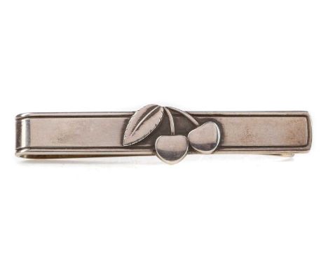 GEORG JENSEN SILVER TIE CLIP,featuring the Peter Heering Cherry Liqueur motif, 6.2cm wide, approx. 12gLight surface scratches