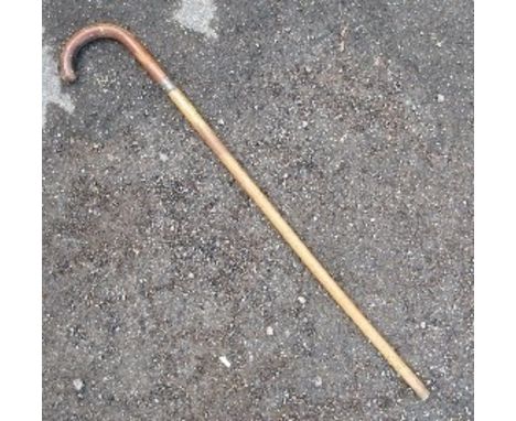 A Howell, London, walking stick, with engraved silver collar