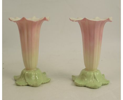 A pair of Royal Worcester vases, formed as flowers, shape G351, height 5.25insCondition Report:  Good condition