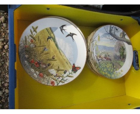 A set of 12 Royal Worcester limited edition plates, months of the year, by Peter Barnett