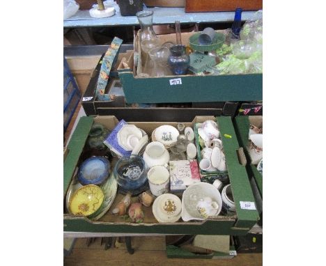 3 boxes of sundries to include glass, Royal Worcester, Carlton Ware, etc.