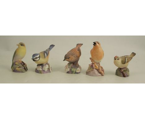 Five Royal Worcester bird modelsCondition Report:  All in good condition