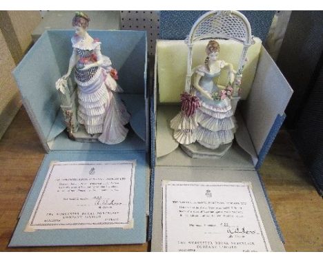 Two Royal Worcester limited edition boxed figures, from the Victorian figures series, Rebecca and Louisa,&nbsp;both with cert