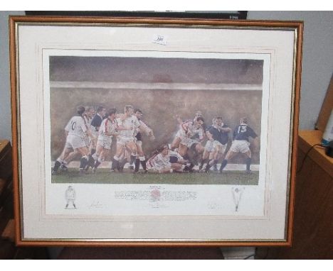 Steve Doig, limited edition colour print, Grand Slam Glory, Saturday 18th March 1995, 17.5ins x 24ins
