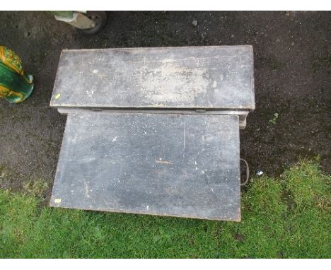 Two vintage tool chests, containing some old tools, etc.