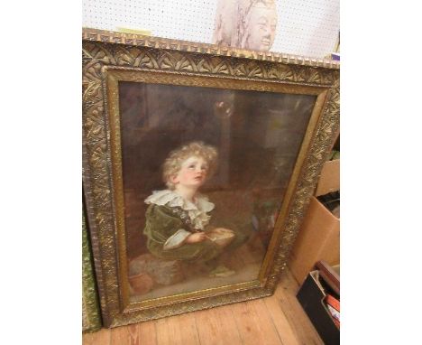 A Victorian Pears print of "Bubbles" by Sir John Millais, in gilt frame