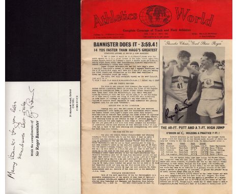 Roger Bannister signed 1954 Athletics World 1954 complete coverage of track and field athletics programme with accompanying s