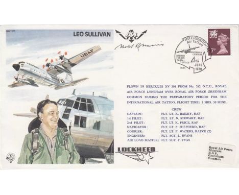 TP7aM USA Test Pilot Leo Sullivan, Signed Harold Ross Harris WW1 Pilot, Test Pilot. 23 June 1979 BFPS 1644 International Air 