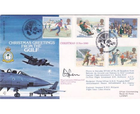 RFDC86b Christmas Greetings from the Gulf Signed by 14 RAF, 6 Gulf Participants. 13 nov 90 Bethlehem. Christmas Greetings fro