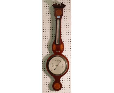 A George III style mahogany wall barometer100cm highSold as in not working condition, the thermometer measures 24cm long&nbsp